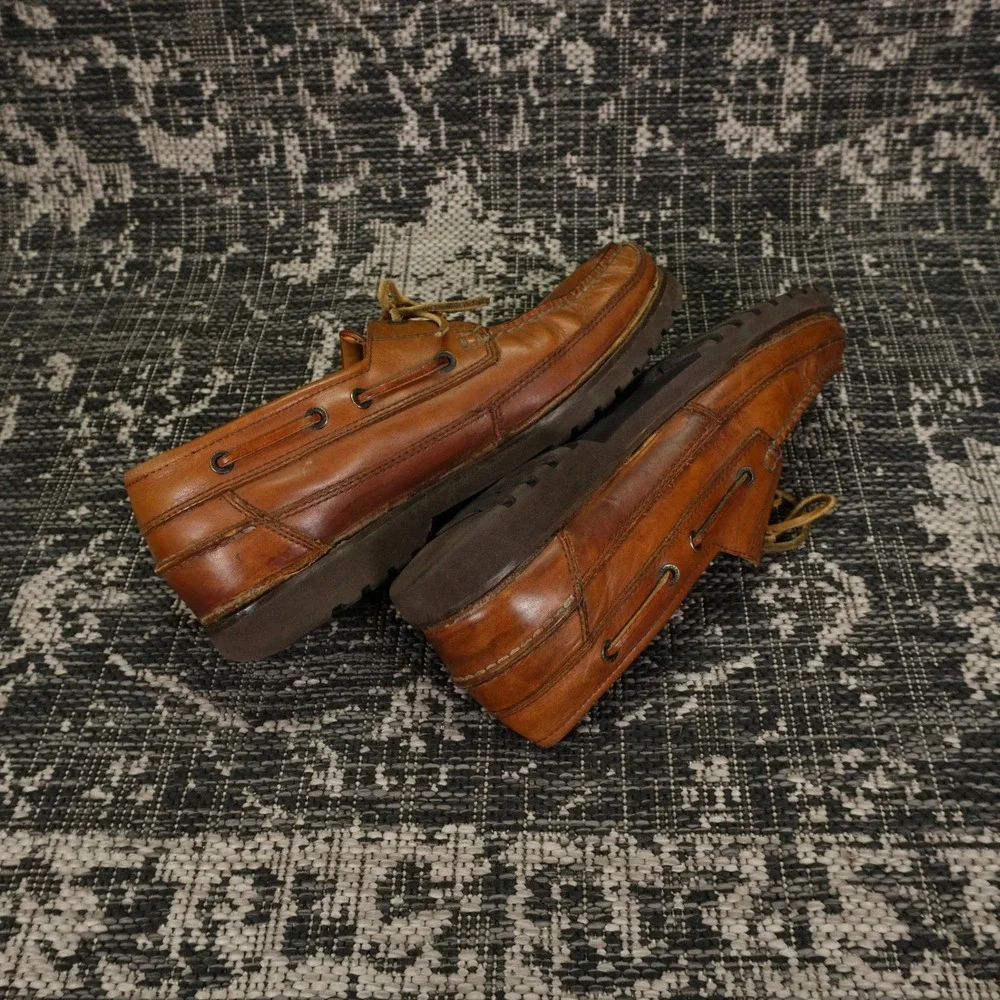 VTG Mephisto Mens 10 Leather‎ Boat Shoes Brown Lace Portugal Casual Deck Comfort